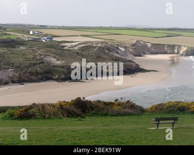 Crantock Strand fast verlassen während Covid 19 Krise. Quelle: Robert Taylor/Alamy Live Stockfoto