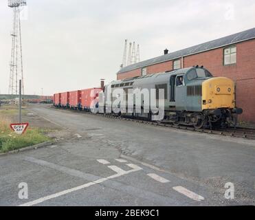 1987, Kohle Schienenverkehr zwischen Coed Bach und Swansea Hafen, South Wales, Großbritannien Stockfoto