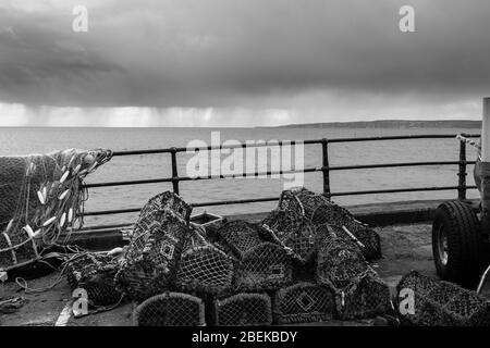 Sturm auf See, von Filey. Stockfoto