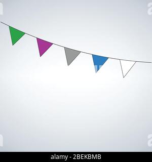 Feiern Fahnen, Vektor-Illustration isoliert auf weißem Hintergrund. Stock Vektor