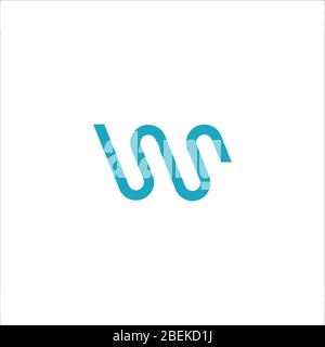 Vorlage für das ursprüngliche WS-Logo oder das sw-Logo Stock Vektor