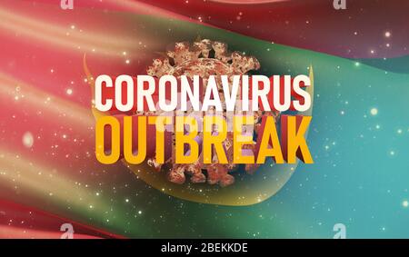 Coronavirus weltweit. Roman Coronavirus 2019-nCoV. Konzept des Coronavirus mit der Flagge Mauretaniens Stockfoto