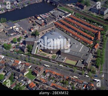 Haarlem, Holland, 14. - 1992. Mai: Historische Luftaufnahme der Koepelgevangenis, einem ehemaligen Gefängnis in der Stadt Haarlem in der niederländischen Provinz Noord Holl Stockfoto