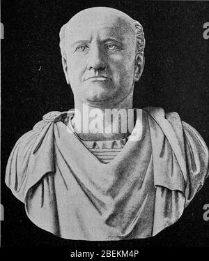 Vespasian, 17 November 9 - 23 Juni 79, war römischer Kaiser vom 1. Juli 69 bis zu seinem Tod. Sein Geburtsname war Titus Flavius Vespasianus, als Kaiser nahm er den Namen Kaiser Caesar Vespasianus Augustus / Vespasian, 17. Bis 23. November. Juni 79, war vom 1. Juli 69 bis zu seinem Tod römischer Kaiser. Sein Name war Titus Flavius Vespasianus, als Kaiser führte er den Namen Imperator Caesar Vespasianus Augustus, historisch, digital verbesserte Reproduktion eines Originals aus dem 19. Jahrhundert / digitale Reproduktion einer Originalvorlage aus dem 19. Jahrhundert Stockfoto