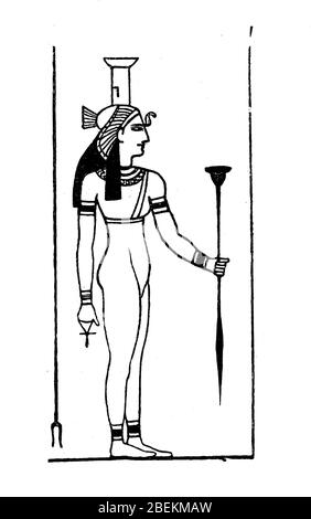 Nephthys, also Nebhut oder Nebet-Hütte, ist eine Göttin der Geburt und des Todes in der ägyptischen Mythologie / Nephthys, auch Nebhut oder Nebet-Hütte, ist eine Geburts- und Totengöttin in der ägyptischen Mythologie, historisch, digital verbesserte Reproduktion eines Originals aus dem 19. Jahrhundert / digitale Reproduktion einer Originalvorlage aus dem 19. Jahrhundert Stockfoto