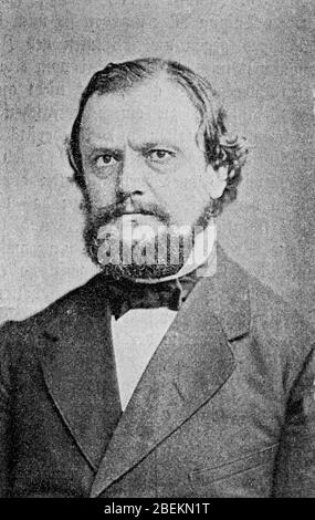 Paul Ludwig Adalbert Falk, 10. August 1827 - 7. Juli 1900, war preußischer Bildungsminister / Paul Ludwig Adalbert Falk, 10. Bis 1827. August. Juli 1900, war preußischer Kultusminister, Historisch, digital verbesserte Reproduktion eines Originals aus dem 19. Jahrhundert / Digitale Reproduktion einer Originalvorlage aus dem 19. Jahrhundert Stockfoto