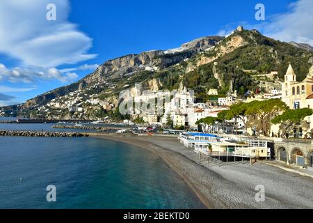 Panoramablick auf die Stadt Amalfi in Italien Stockfoto