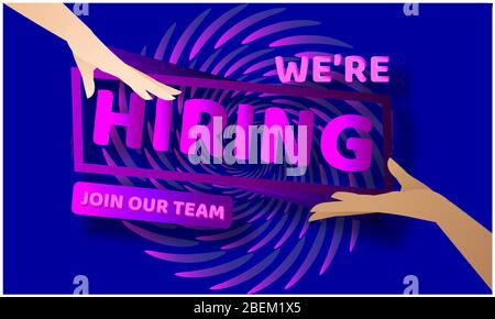 Einstellung Werbung mit Hände auf abstrakten Hintergrund Stockfoto