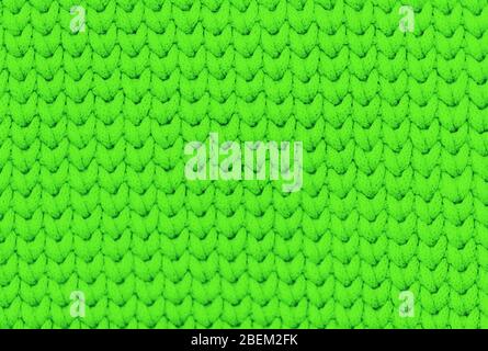 Leuchtend grün gestrickt Stoff Textur Hintergrund Stockfoto