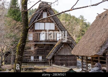 Hida Folk Village (Hida no Sato) mit traditionellen Hida-Häusern, Takayama, Japan Stockfoto