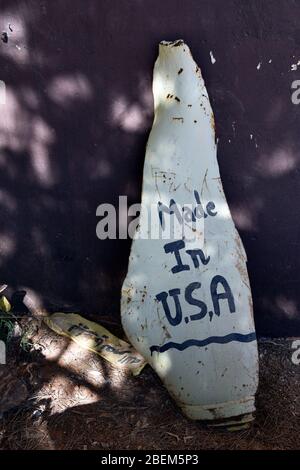 Angeblich von den USA in der Khiam Strafanstalt, Khiam, Südlibanon, gefeuert. Stockfoto