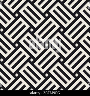 Vektor nahtlose Muster. Moderne, elegante abstrakte Textur. Wiederkehrende geometrische geflochtene Linien. Stock Vektor