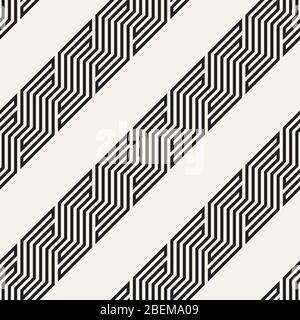 Vektor nahtlose geometrische Muster. Moderne Interlaced schrägen Linien abstrakte Textur. Polygonales lineares Raster aus gestreiften Elementen. Stock Vektor
