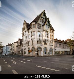 Denkmalgeschütztes Gebäude 'Coburger Hof' von Carl Otto Leheis, erbaut 1904 in Coburg, Deutschland. Stockfoto