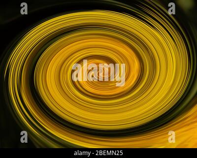 Abstrakte gelbe Spirale Kreise Hintergrund. Stockfoto