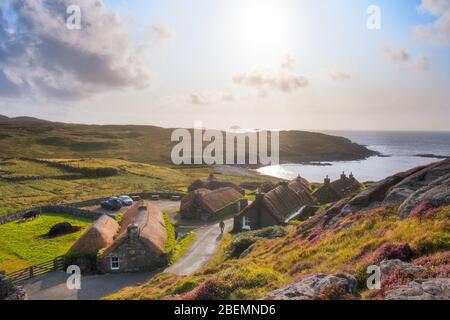 Gearrannan Blackhouse Village, Carloway, Isle of Lewis, äußeren Hebriden. Schottland Stockfoto