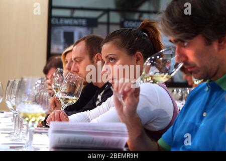 Turin, Piemont, Italien. -10/26/2009 - Messe "Wine Show" Stockfoto