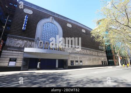 Covent Garden Odeon schloss in der verlassenen Shaftesbury Avenue im Londoner West End unter der Sperrung der Coronavirus-Pandemie in Großbritannien Stockfoto