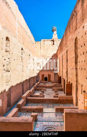 Vorplatz Ruinen am El Badi Palast in Marrakesch Marokko Stockfoto