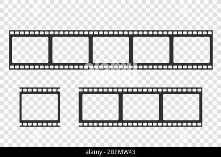 Satz von Vektor-Filmstreifen isoliert auf transparentem Hintergrund. vektor eps 10 Stock Vektor