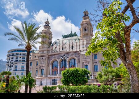 Salle Garnier Opernhaus auf der Rückseite des Monte Carlo Casino-Gebäudes, Monaco Stockfoto