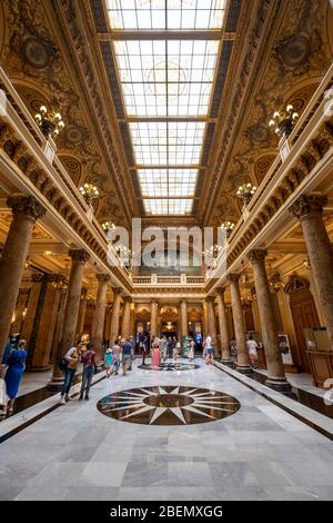 Die Haupthalle im Inneren des Monte Carlo Casino, Monaco, Europa Stockfoto