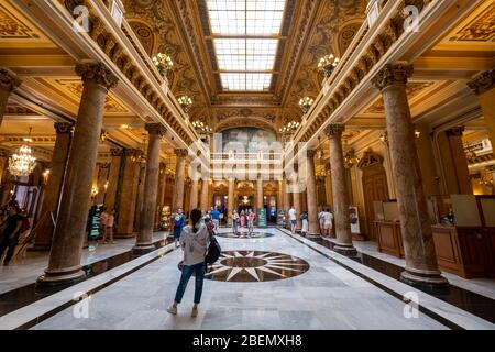 Die Haupthalle im Inneren des Monte Carlo Casino, Monaco, Europa Stockfoto