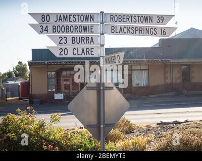 Wegbeschreibung, Farrell Flat, South Australia. Stockfoto