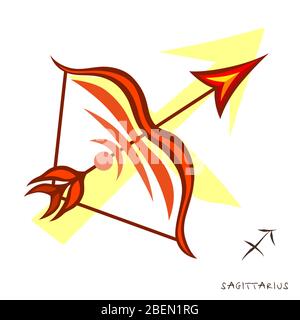 Schütze Tierkreiszeichen, Horoskop-Symbol, Vektor-Illustration Stock Vektor