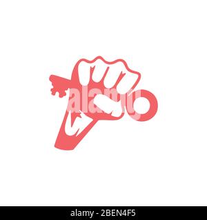 Hand Faust Schlüssel zum Erfolg symbol Vektor Stock Vektor