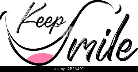 Keep Smile Logo Design Vorlage Vektor. Motivation Design Stock Vektor