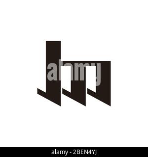 Abstrakter Buchstabe bm einfacher geometrischer Logovektor Stock Vektor