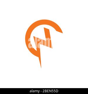 Abstarct Buchstabe c n Donner Streik Logo Vektor Stock Vektor