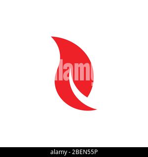Einfache geometrische rote Flamme Symbol Logo Vektor Stock Vektor