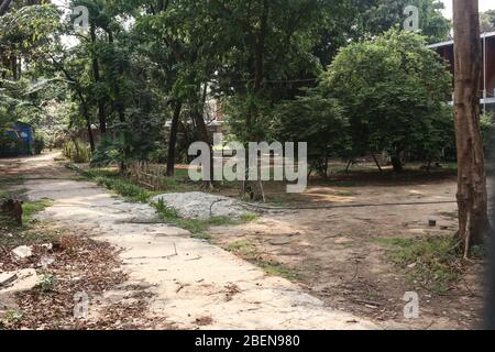 Dhaka, Bangladesch. April 2020. Jedes Jahr bringen die Studenten der Abteilung für schöne Künste der Dhaka Universität die bunteste Prozession des Landes, um das neue Jahr mit Farben und verschiedenen Artefakten, die als "Mongol Shovajatra" in bangla, die die Prozession der Segnungen bezeichnet bekannt ist, zu akzeptieren. Dieses Jahr wurden alle Arten von Veranstaltungen wegen der inmitten Ausbreitung des Coronavirus (CoVid-19) abgesagt. (Foto: MD. Rakibul Hasan/Pacific Press) Quelle: Pacific Press Agency/Alamy Live News Stockfoto