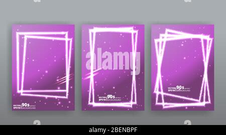 Chaos abstrakt geometrische Abdeckungen Design. Vorlagen für kühle Halbtöne mit glänzenden Verläufen. Fluide Shapes Posterkomposition. Retro futuristisch kreativ 90er Jahre an Stock Vektor