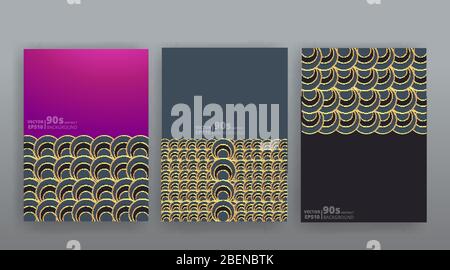 Chaos abstrakt geometrische Abdeckungen Design. Vorlagen für kühle Halbtöne mit glänzenden Verläufen. Fluide Shapes Posterkomposition. Retro futuristisch kreativ 90er Jahre an Stock Vektor