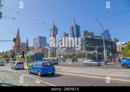 Melbourne Stadtzentrum Stockfoto