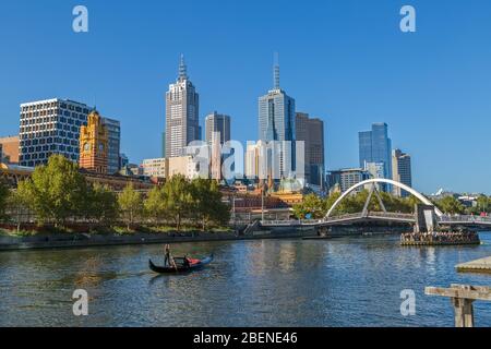 Romantische Gondelfahrt in Melbourne Stockfoto