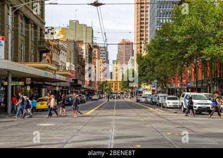 Alte Straßenbahnhaltestelle Melbourne Stockfoto