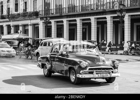 Rauch aus einer alten Zeitlinie der Prado in Havanna (Kuba) im August 2014 gesehen. Stockfoto