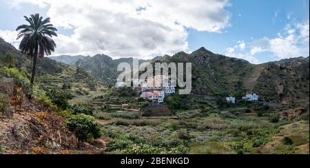 Einige Häuser in der Nähe von Vallehermoso auf La Gomera Stockfoto