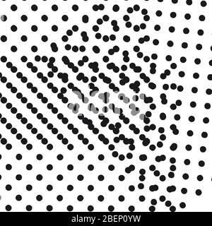 Abstrakter Hintergrund mit Textur von chaotischen schwarzen Flecken eines Pinsels auf einer weißen Leinwand. Stock Vektor