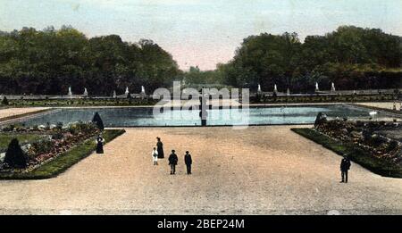 Vue du parterre du Chateau de Fontainebleau, seine et marne Carte postale vers 1910 Collection privee Stockfoto