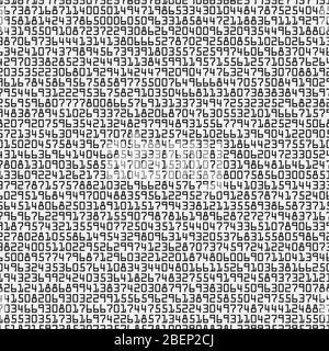 Zufällige Symbole nahtlose Muster. Schwarze Zahlen auf weißem Hintergrund Stock Vektor