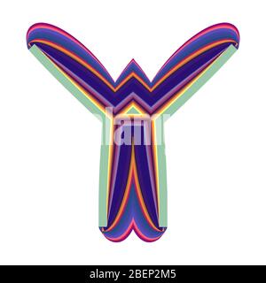 Abstraktes Logo-Designobjekt mit farbiger Struktur mit Wellenlinien Stock Vektor