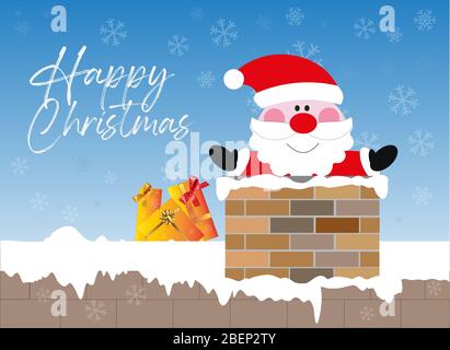 Weihnachtsmann mit weihnachtsgeschenke Vektor-Illustration Stock Vektor