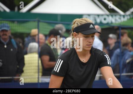 Angelique Kerber aus Deutschland, die 2019 in Eastbourne, Devonshire Park praktiziert. Angie ist eine ehemalige Nummer 1 Tennisspielerin auf der WTA Tour Stockfoto