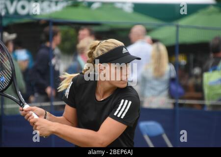 Angelique Kerber aus Deutschland, die 2019 in Eastbourne, Devonshire Park praktiziert. Angie ist eine ehemalige Nummer 1 Tennisspielerin auf der WTA Tour Stockfoto