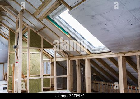 Unvollendete Wohn Loft Umbau Stockfoto